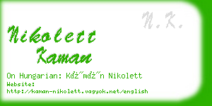 nikolett kaman business card